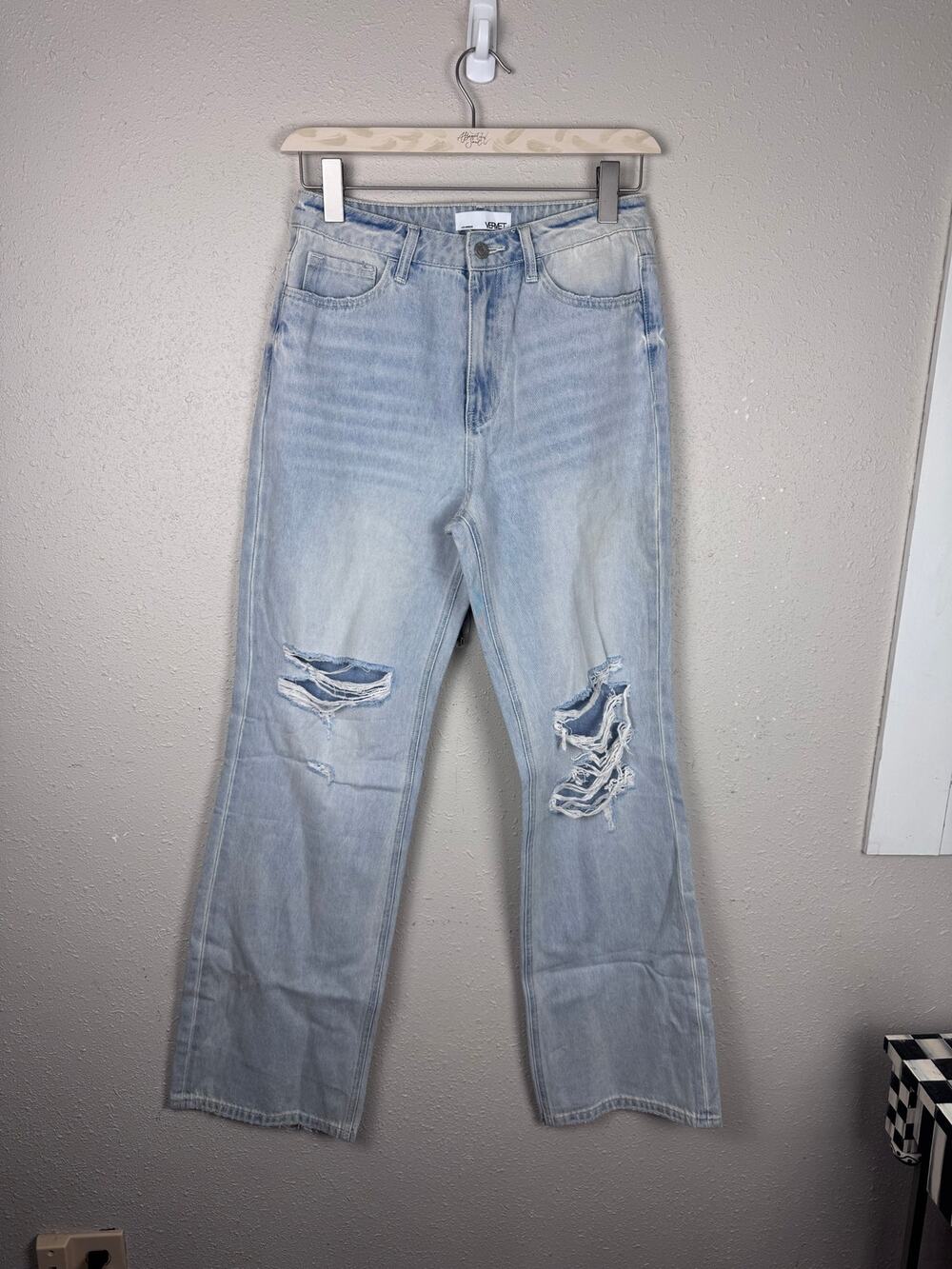 Vervet Wide Leg Distressed Jeans womens size 28